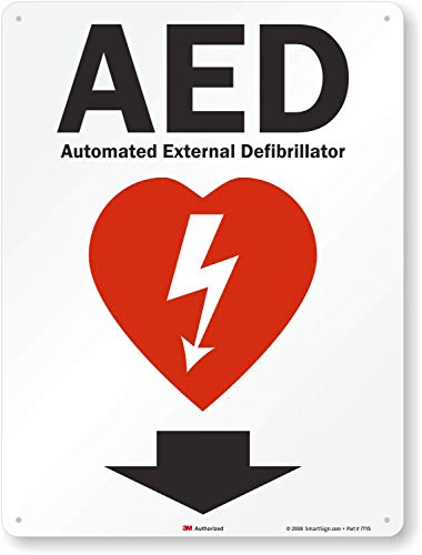 AED - דפיברילטור חיצוני אוטומטי שלט של SmartSign | 18 x 24 3 מ 'מהנדס אלומיניום רפלקטיבי